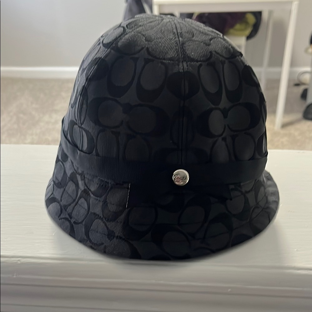 Coach Black Monogram Hat